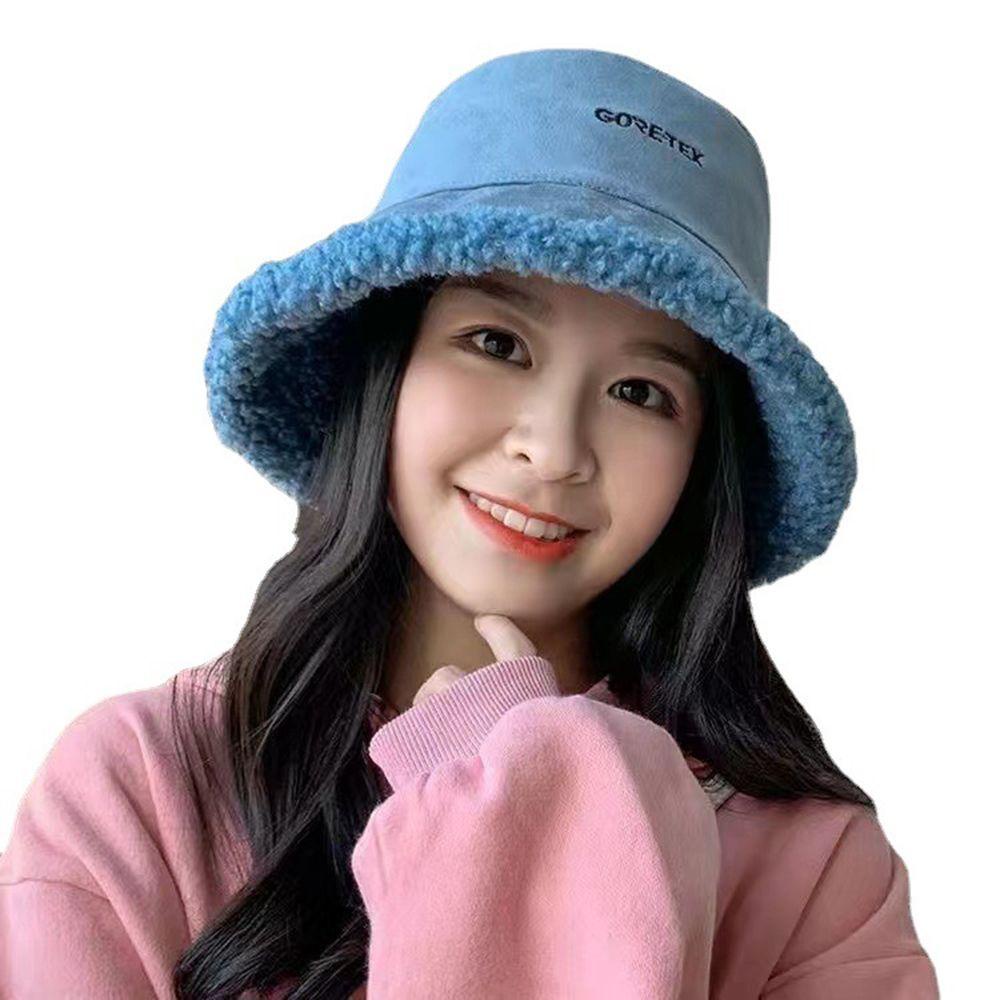 Mũ Bucket Nhung Mềm Mại In Chữ Phong Cách Thời Trang Hàn Quốc Cho Nữ