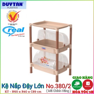 { Tổng kho giá rẻ }Kệ Chén Có Nắp Lớn 2 ngăn- 3 tầng -59.5 x 40.5 x 86.6 cm -Cty Nhựa Duy Tân