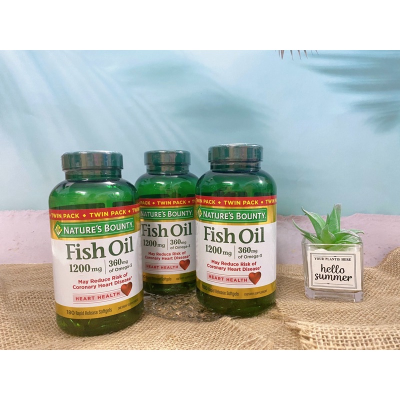 [TÁCH LẺ BÁN SET]Dầu cá Fish oil Nature Bounty 1200mg (180 viên).