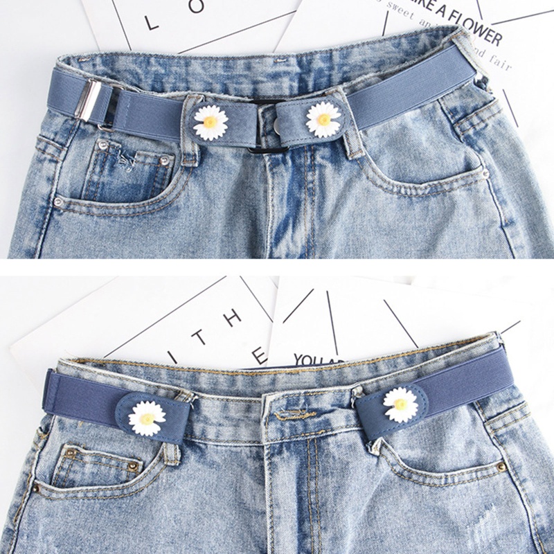 Thắt Lưng Denim Co Giãn Không Khóa Thời Trang