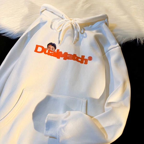 Áo Hoodie Tay Dài Form Rộng Theo Phong Cách Preppy Mỹ Dễ Phối Đồ