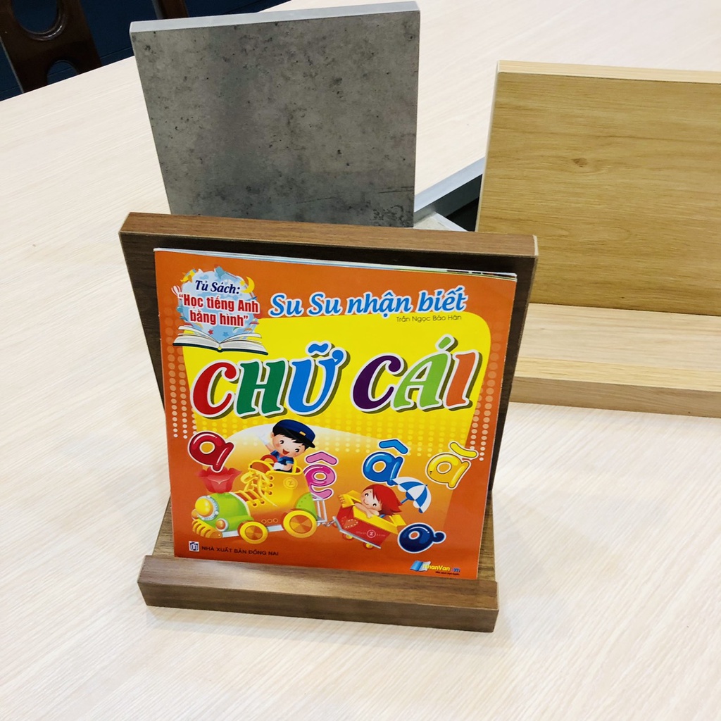 Giá đỡ sách, đỡ máy tính bảng, điện thoại, trưng bày sách, tạp chí bằng gỗ MDF để bàn tiện dụng