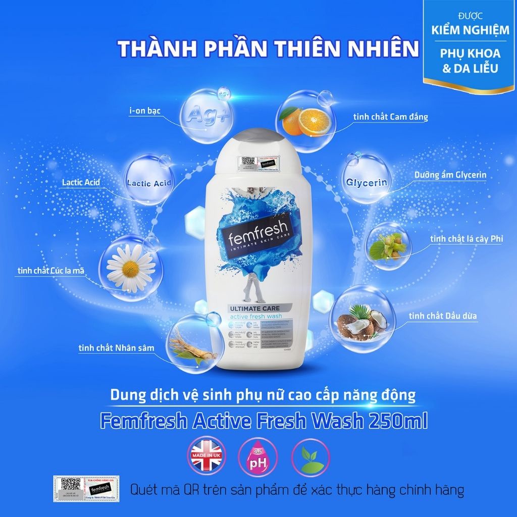 ✅(Chính hãng) Dung dịch vệ sinh phụ nữ Femfresh Hỗ trợ viêm, làm sạch thoáng mát, tự tin, dùng hàng ngày