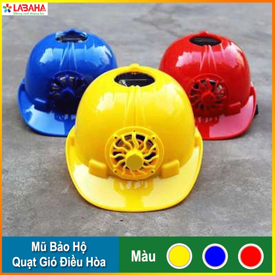 Mũ Bảo Hộ Gắn Quạt Chạy Bằng Pin Năng Lượng Mặt Trời Giúp Điều Hoà Giảm Nhiệt Chống Nóng Cho Người Lao Động