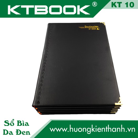 [NEW] Sổ ghi chép Bìa Da Đen Cao Cấp KT 10 Dày dòng kẻ ngang khổ A4 - 200 trang