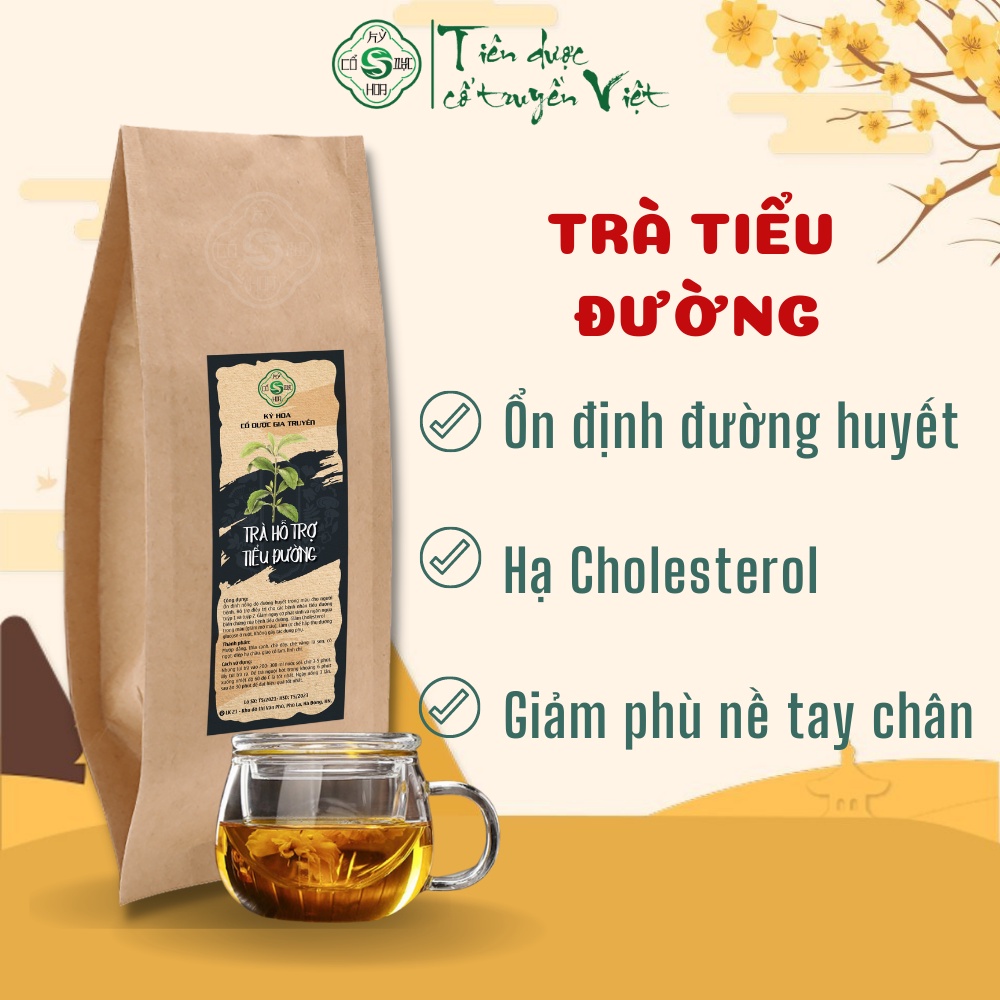 Trà hỗ trợ tiểu đường Cổ dược kỳ hoa - Hỗ trợ người bị tiểu đường ổn định và ngăn ngừa biến chứng bệ.nh tiểu đường
