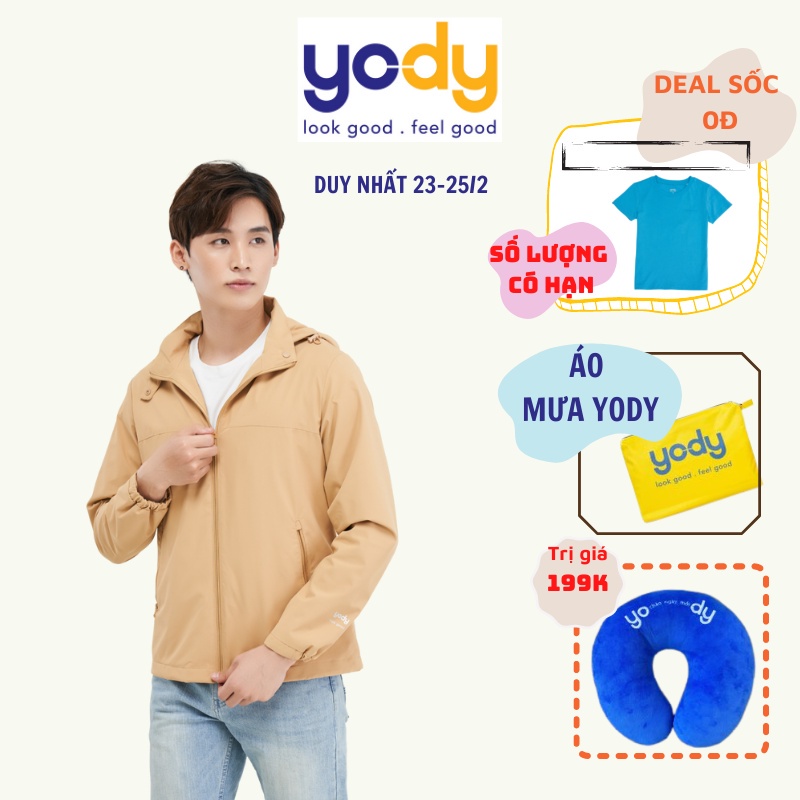 ™❒◕Áo Khoác Gió Nam YODY Chống Bụi Nước Hai Lớp Kiểu Dáng Thể Thao Phối Lưng AKM4027