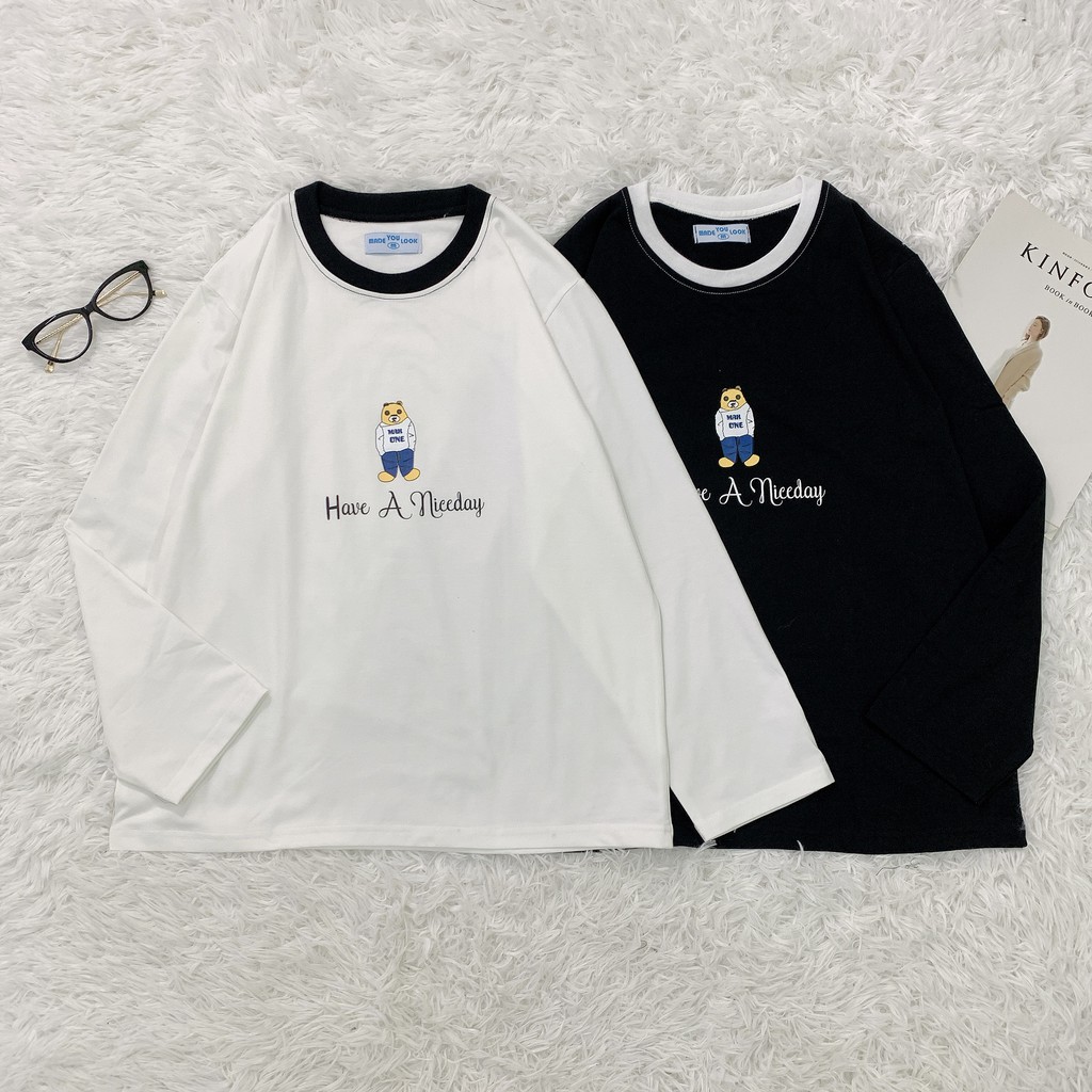 Áo thun dài tay  GẤU HAVE  phông Unisex nam nữ tee oversize form rộng pull Ulzzang Streetwear Hàn Quốc vải mềm