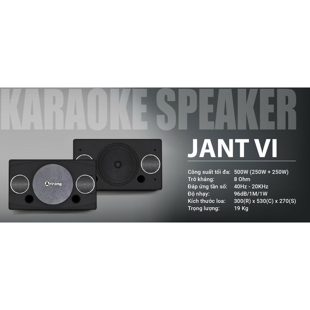 Loa karaoke Arirang Jant VI - Loa gia đình bass 2.5 tấc - 3 đường tiếng, Công suất 480W - 1 Bass 1 Treble 1 Mid