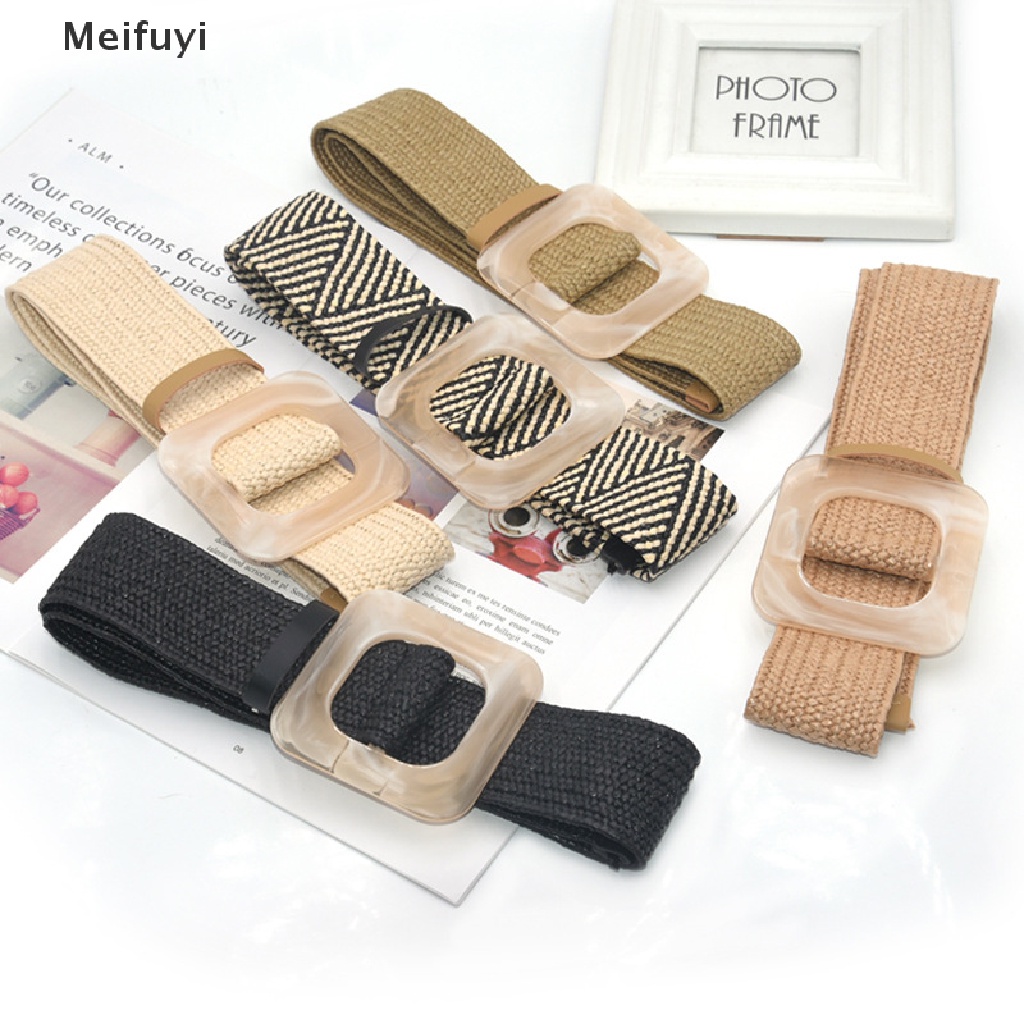 Thắt lưng bện dây khóa gỗ hình vuông phong cách Boho cổ điển VN439