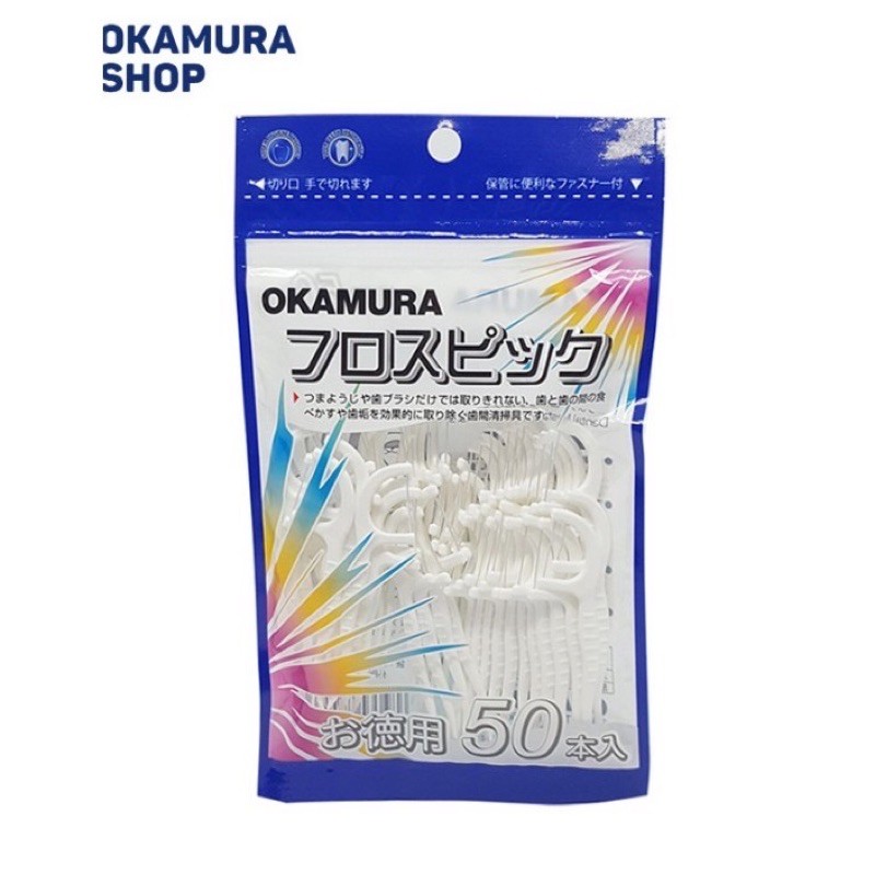 Tăm chỉ nha khoa OKAMURA (dạng túi 50 que)