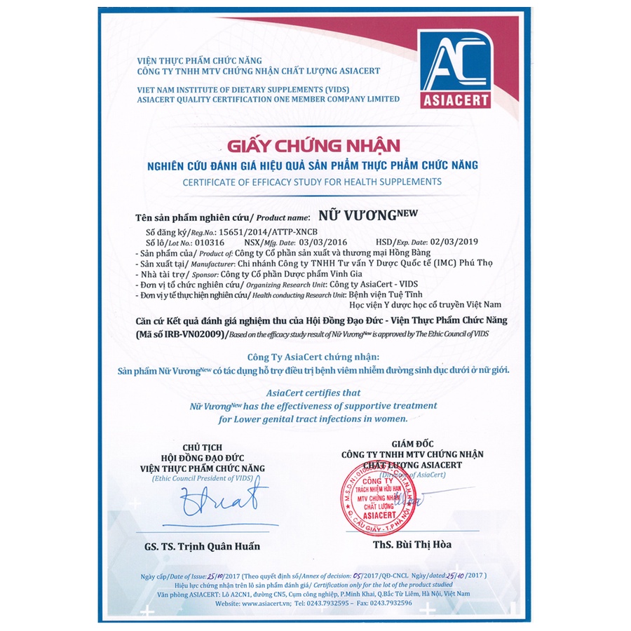 Nữ Vương New / Nu Vuong New / Hộp 30 viên / Pharmacy Q7