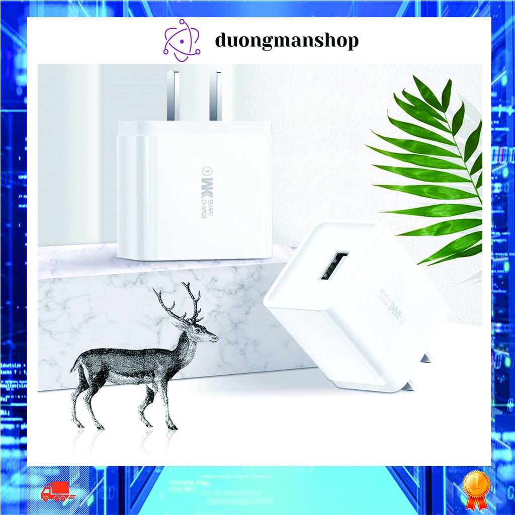Củ sạc nhanh WK 10W WP- U118 chính hãng bảo hành 3 tháng siêu bền chống cháy duongmanshop