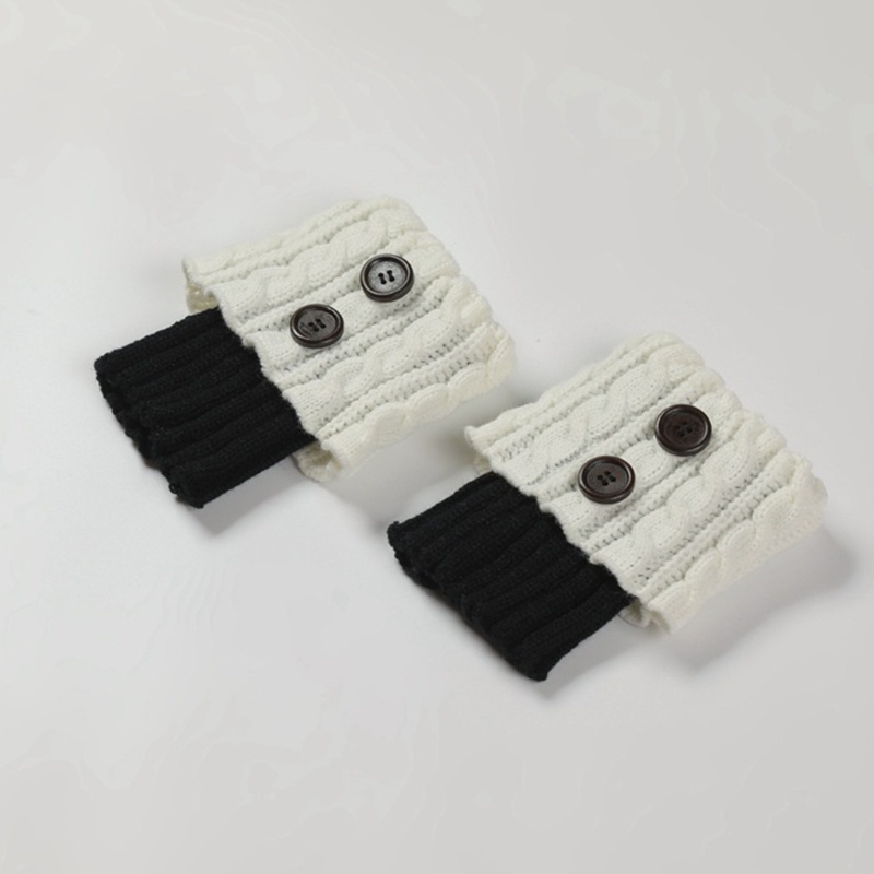 Youyo Vớ Dệt Kim Giữ Ấm Chân Ngắn Cài Nút Cho Nữ