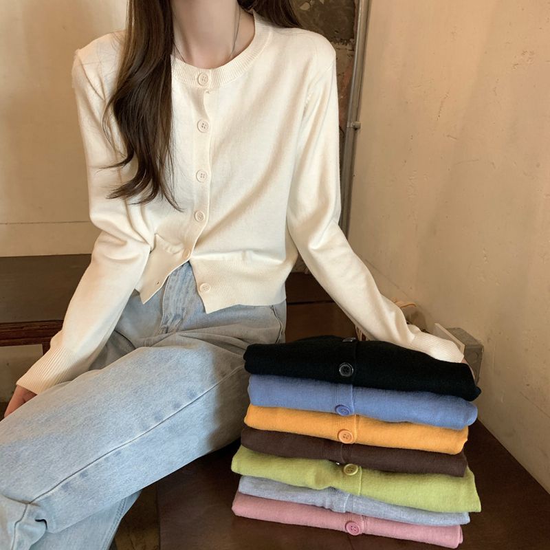 Áo cardigan trơn nhiều màu phong cách basic
