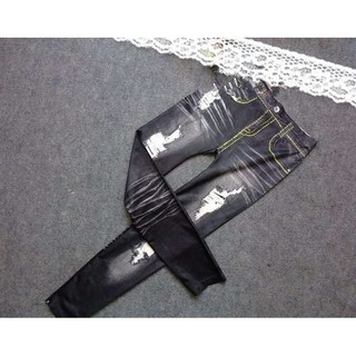 Quần legging giả Jean rách