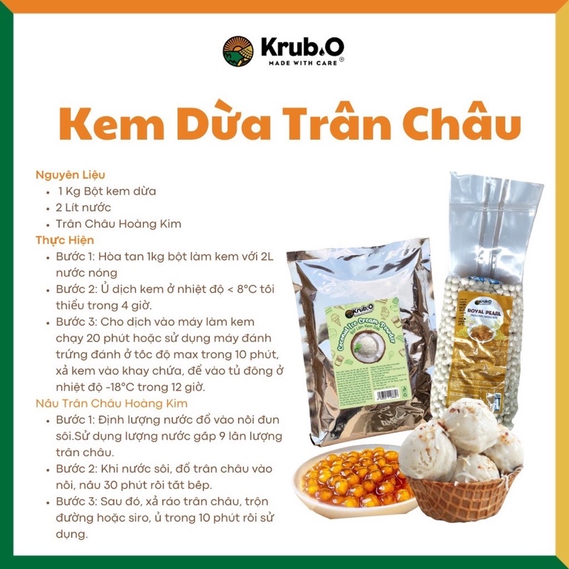 Bột làm kem vị Socola , Sữa Dừa Krub O 100g