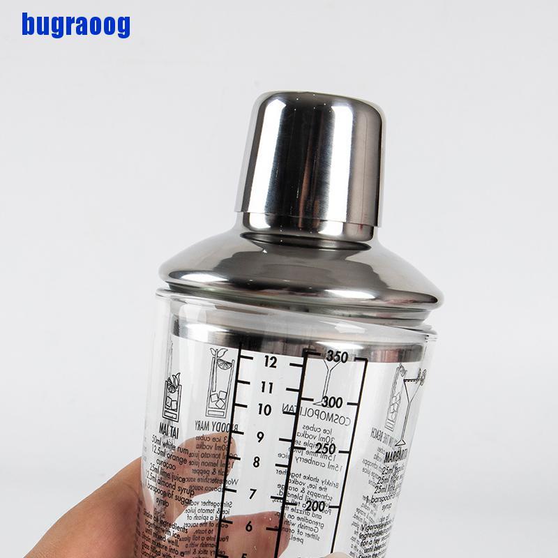 【bug】Martini Cocktail Shaker Scale Glass champagne Wine Beverage Mixer Shaker Bottle