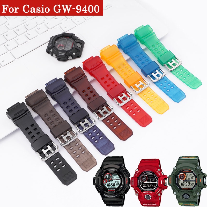 YIFILM Dây Đeo Cao Su Màu Trơn Chống Nước Chống Mồ Hôi Cho Đồng Hồ Casio GW-9400 GW9400 GW 9400 YIFI