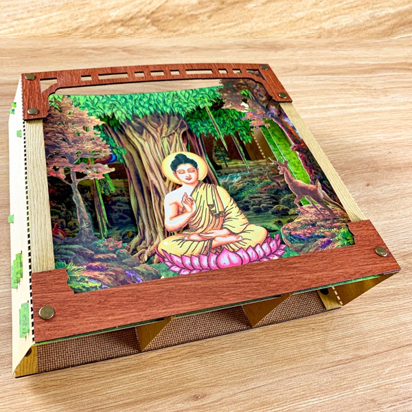 Hộp ánh sáng hình Đức Phật Thích Ca đang ngồi thiền - TAYTA