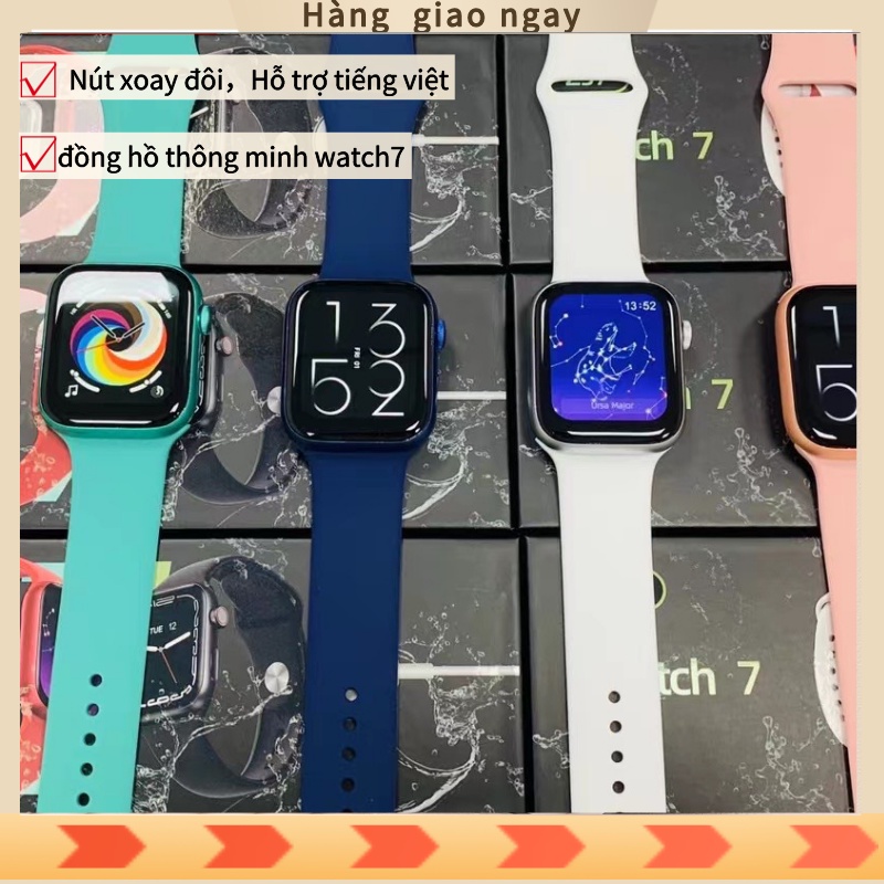 Đồng hồ thông minh Watch7 Smartwatch Series 7 Sạc không dây, Nghe gọi bluetooth, Thay ảnh, Hỗ trợ Tiếng Việt