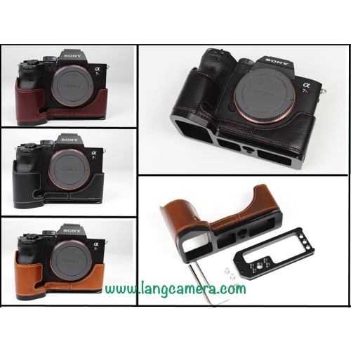 Bao Da kiêm L-Plate cho Sony A7m3, A7r3, A7r4 (da thật)