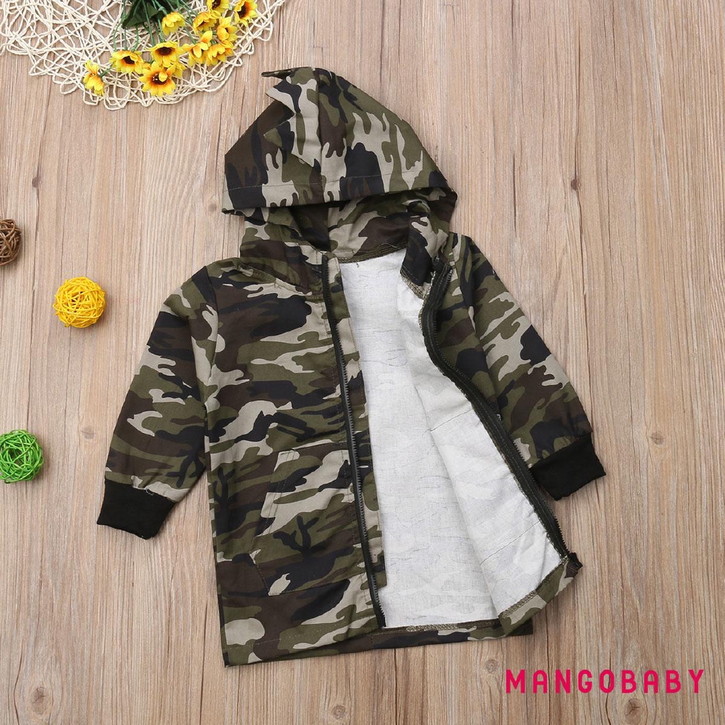 Áo Khoác Khủng Long Hoạ Tiết Camo Cho Bé Trai