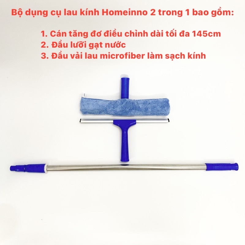 Bộ Cây Lau Kính, Gạt Nước Homeinno Cán Tăng Đơ