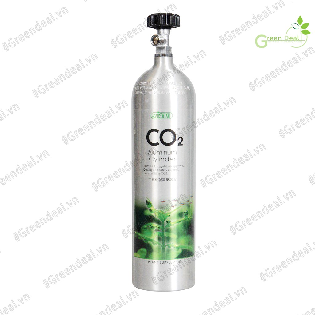 ISTA - CO2 Aluminum Cylinder (Face Side - Bình 1 Lít) | Bình CO2 nhôm cho hồ thủy sinh