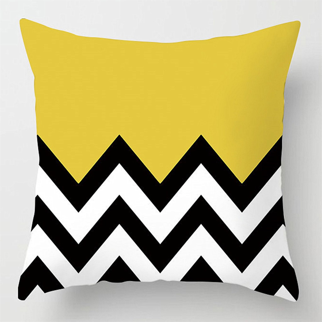 Áo gối in hình trừu tượng màu vàng chất vải mềm mại nhiều kích cỡ 40 / 45 / 50 / 60cm