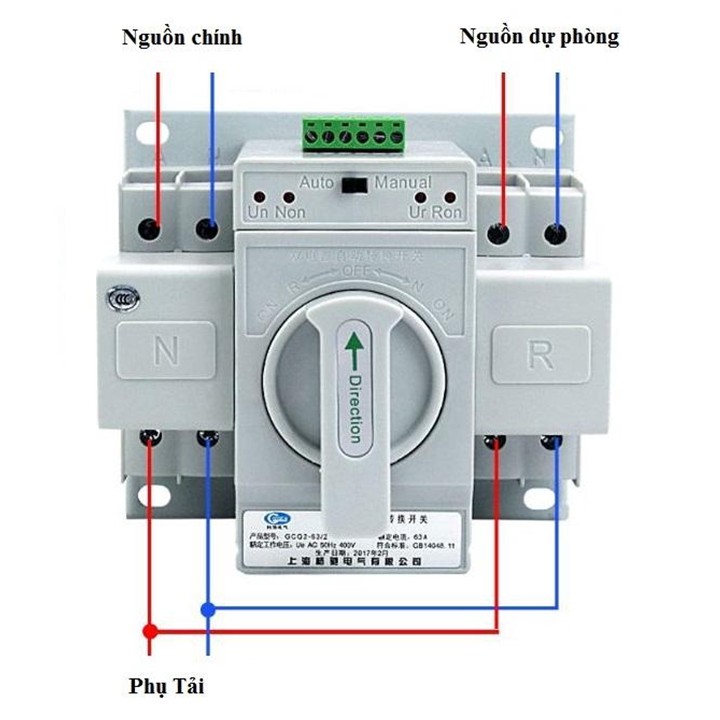Bộ đổi nguồn điện tự động - ATS 2P 63A Chính hãng