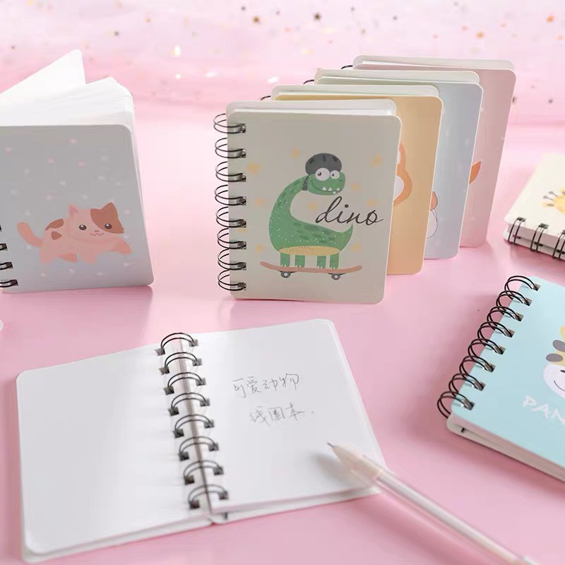 Sổ Tay Ghi Chép Mini Hoạt Hình, Sổ tay kute gáy lò xo (chọn màu) #5
