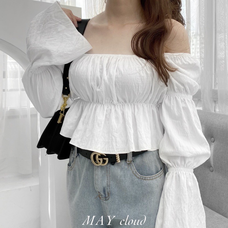 Áo trễ vai tay phồng