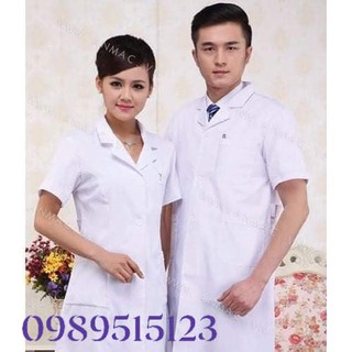 Áo Blouse (Blue) Bác Sĩ Nam Nữ cộc tay vải chất lượng kiểu dáng đẹp