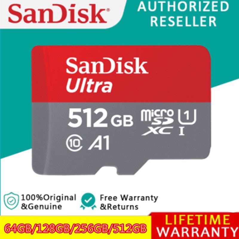 Thẻ Nhớ Sandisk 512GB 256GB 128GB 64GB Class10 A2 A1 TF / SD