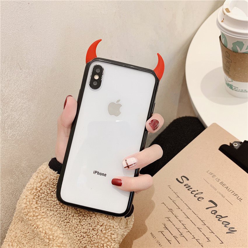 Ốp Lưng iphone  Đính Sừng Ác Quỷ Dành Cho Iphone 6/ 6s/ 6s Plus/ 7Plus/ X/ Xs max - Dino Case dt01