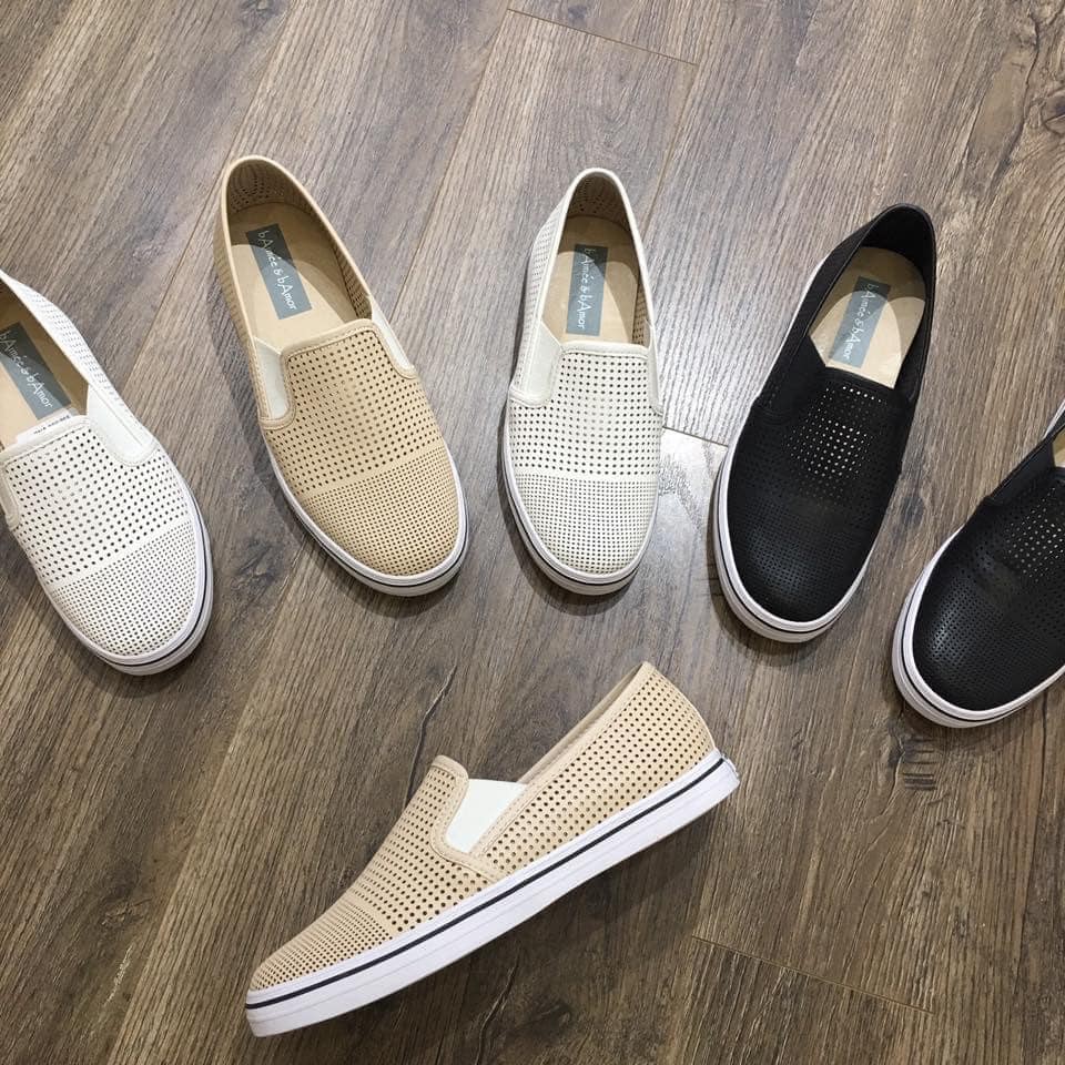 Giày Lười Nữ Slip-on bAimée & bAmor Đế Bằng Viền Kẻ Da mềm Dáng Loafer Culaze Thời Trang Công Sở Cao Cấp Hàn Quốc MS0975 | BigBuy360 - bigbuy360.vn