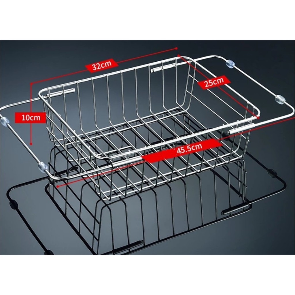 RỔ ÚP CHÉN BÁT INOX 304 để NGANG bồn rửa.