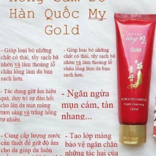 Sửa rửa mặt sâm đỏ Hàn Quốc