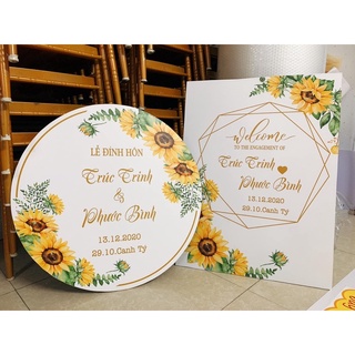 Combo bảng tên + welcome + 24 nhãn nước suối