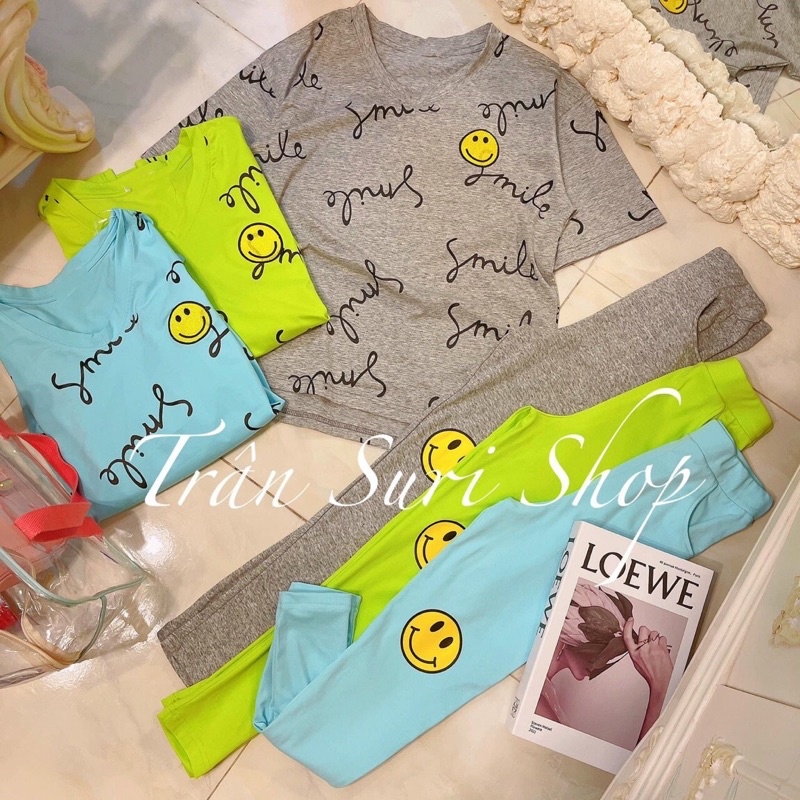 sét bộ thun tixi in cổ tròn ngắn tay