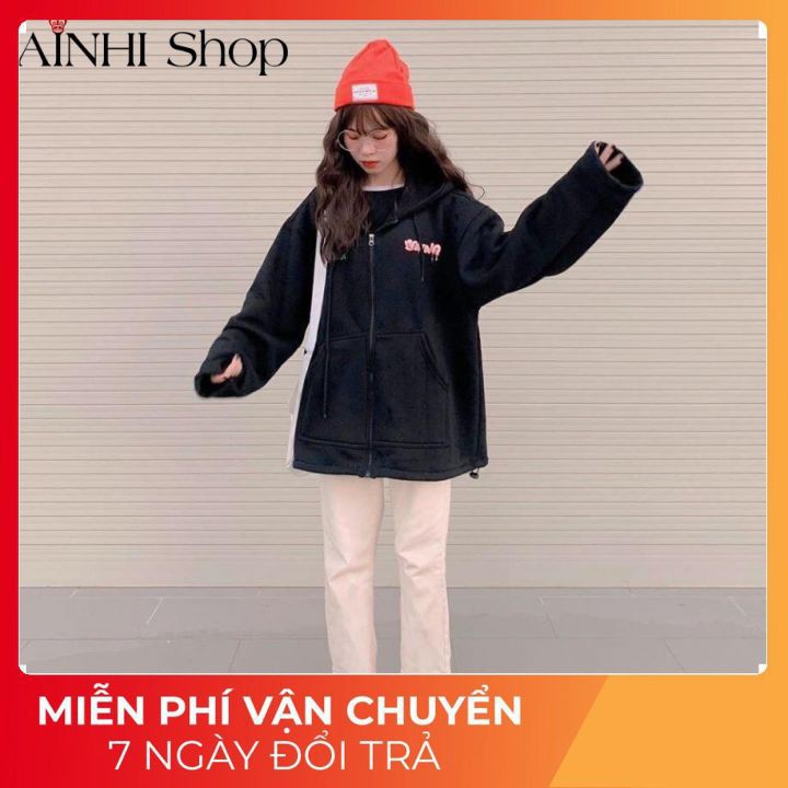 Áo Hoodie Nỉ ❤️FREESHIP❤️ Cho nam Cho nữ và Cặp Đôi Có 4 Màu, Form rộng Unisex BANAWA có dây kéo Ulzzang