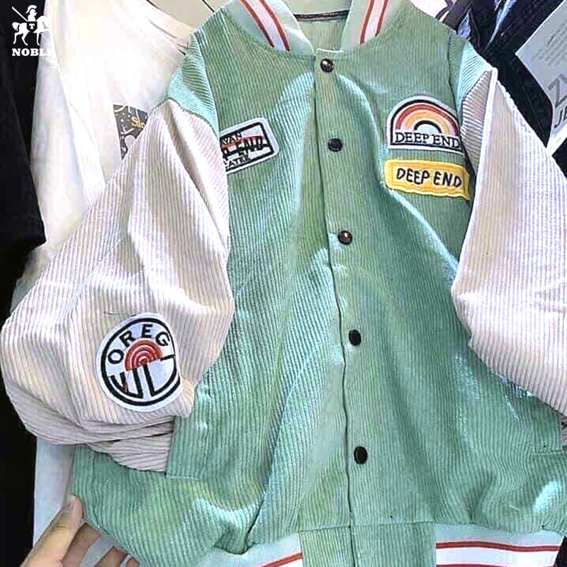 [Freeship] Áo khoác nhung bomber nam nữ phong cách hàn quốc dễ thương thời trang Noble TP65