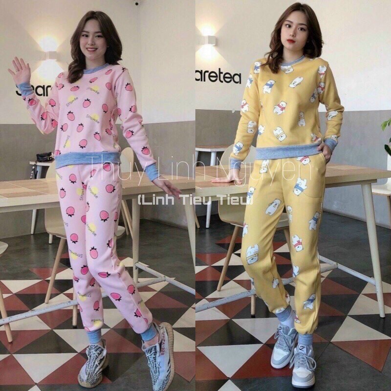 Bộ mặc nhà nỉ bông ấm áp