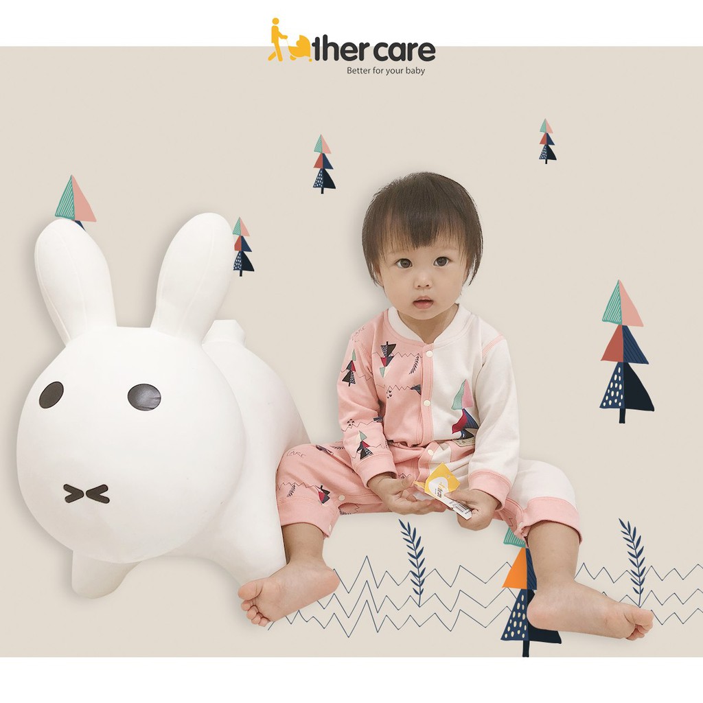 Body sơ sinh Dài Tay FatherCare Cài Giữa Nỉ - Cây Thông FC819