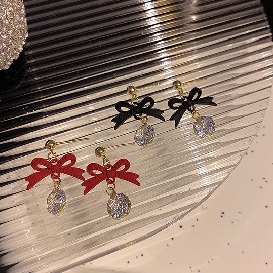 Bông tai mạ bạc 925 hình nơ thời trang thu đông cho nữ