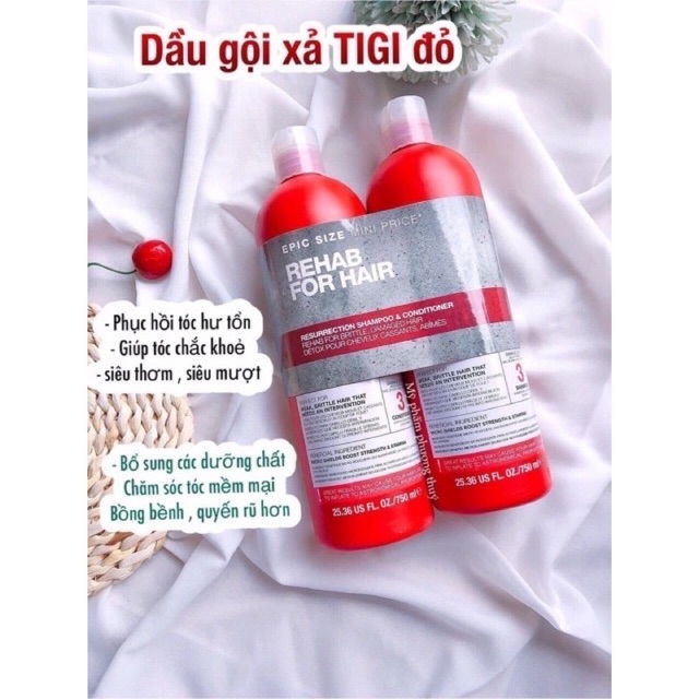 Cặp Dầu Gội Xả TIGI 750ml [Trắng, Đỏ, Xanh, Tím, Catwalk]