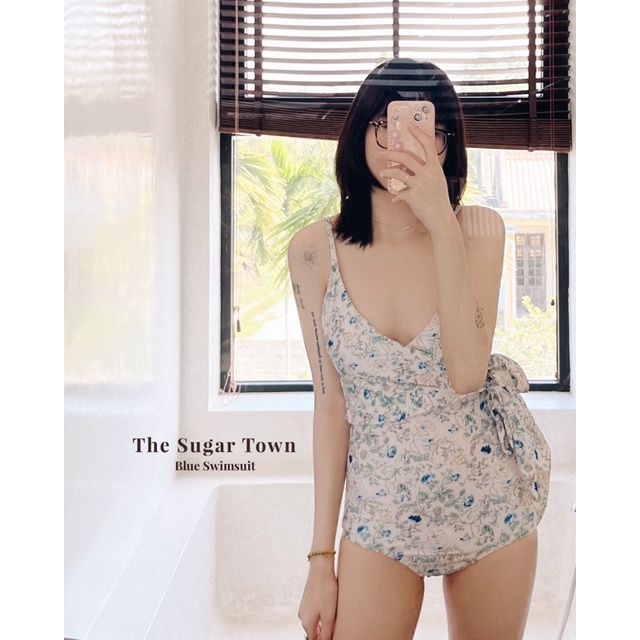 Đồ bơi hoa nhí xanh Blue Swimsuit by Sugartown