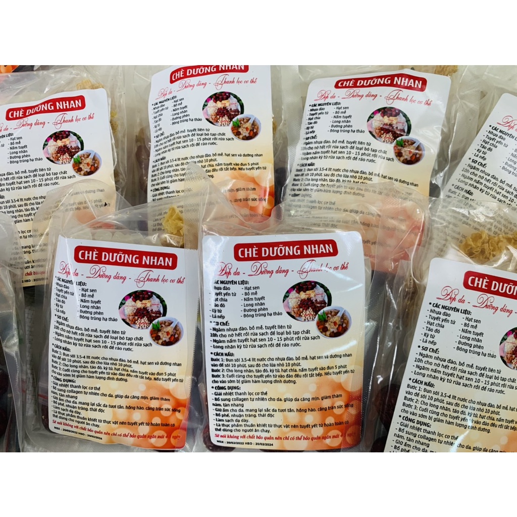 Chè dưỡng nhan, set 150g đủ vị, nguyên liệu chè dưỡng nhan, chè đẹp da, giữ dáng, thanh lọc cơ thể, thơm ngon dễ dùng
