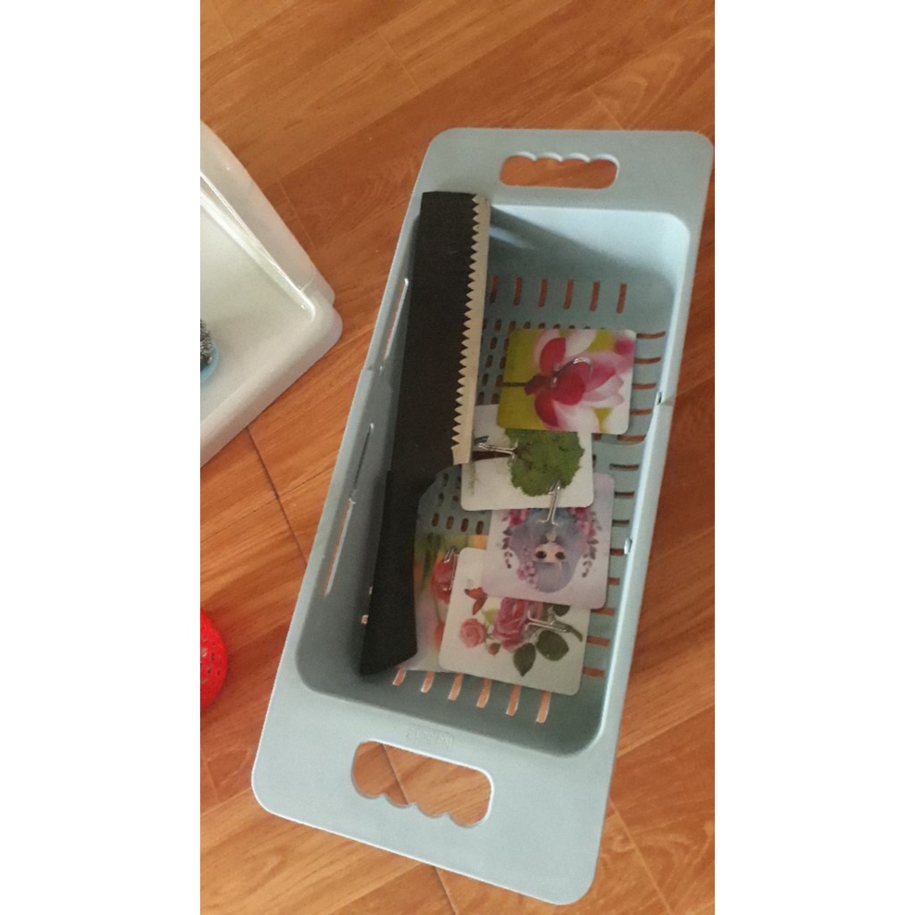 Khay, Rổ gác bồn rửa bát thông minh gấp gọn, có thể điều chỉnh kích thước nhựa Việt Nhật